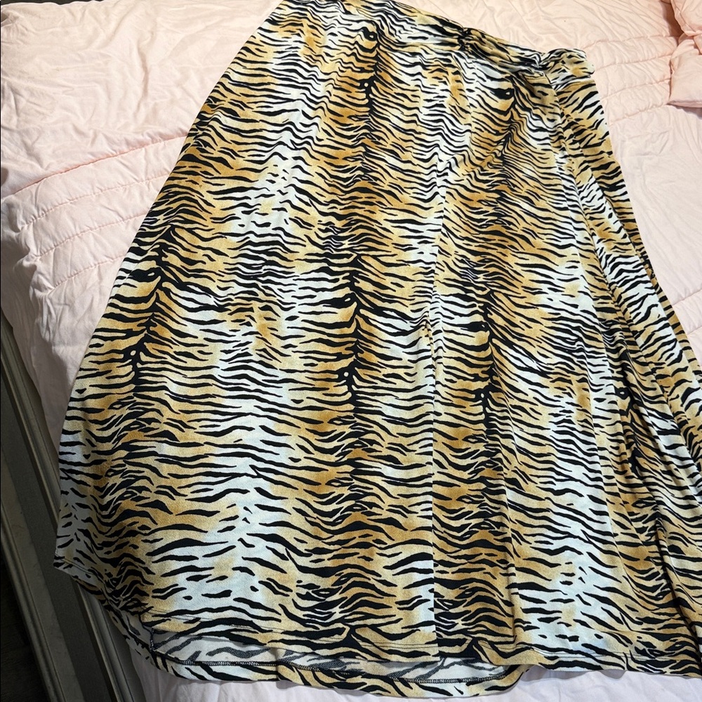 Tiger Print Maxi Skirt